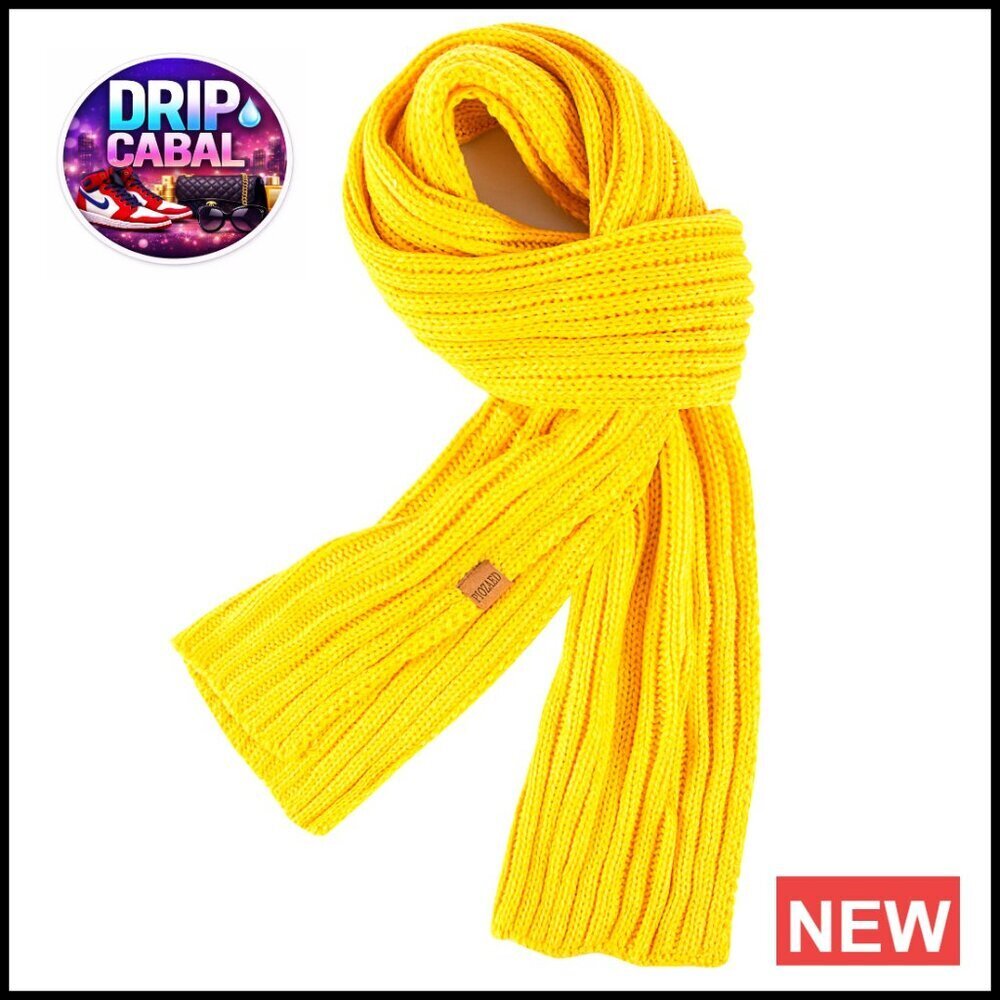 Warm Ribbed Knit Scarf Soft Thick Neck Warmer Winter Accessory Cozy